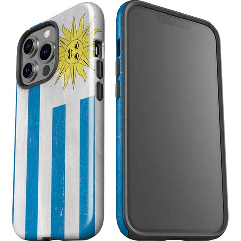 Uraguay Flag Distressed iPhone 14 Pro Impact Case
